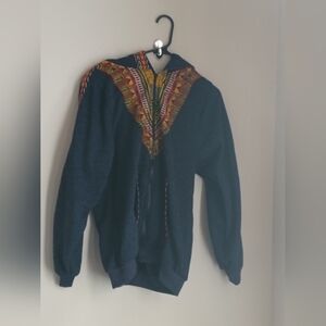Unbranded Jacket Unisex Large African Print Zip-Up Hoodie Academia Cozy Warm Y2K